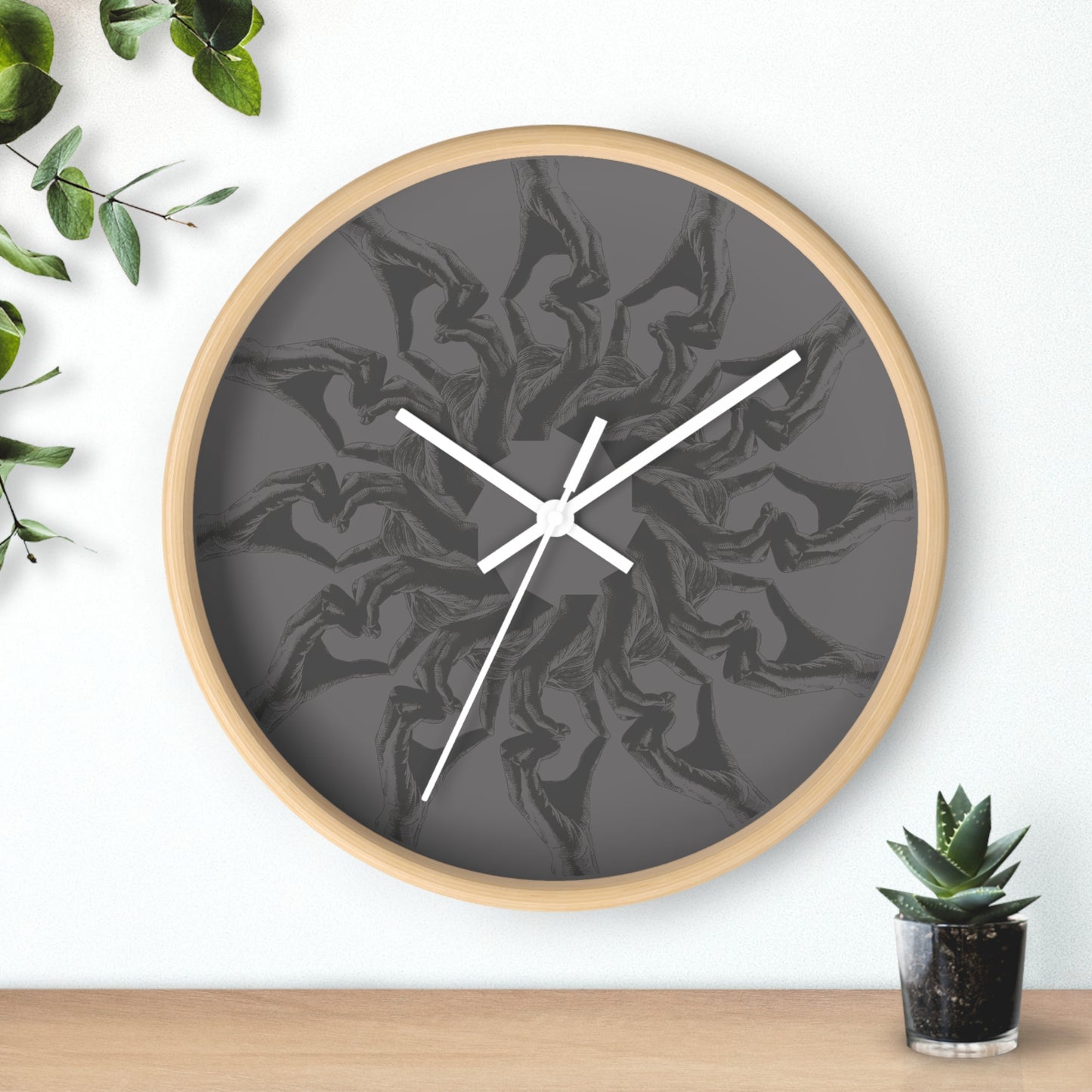 Openhearted Heart Hands Dilating Pupil Wall Clock