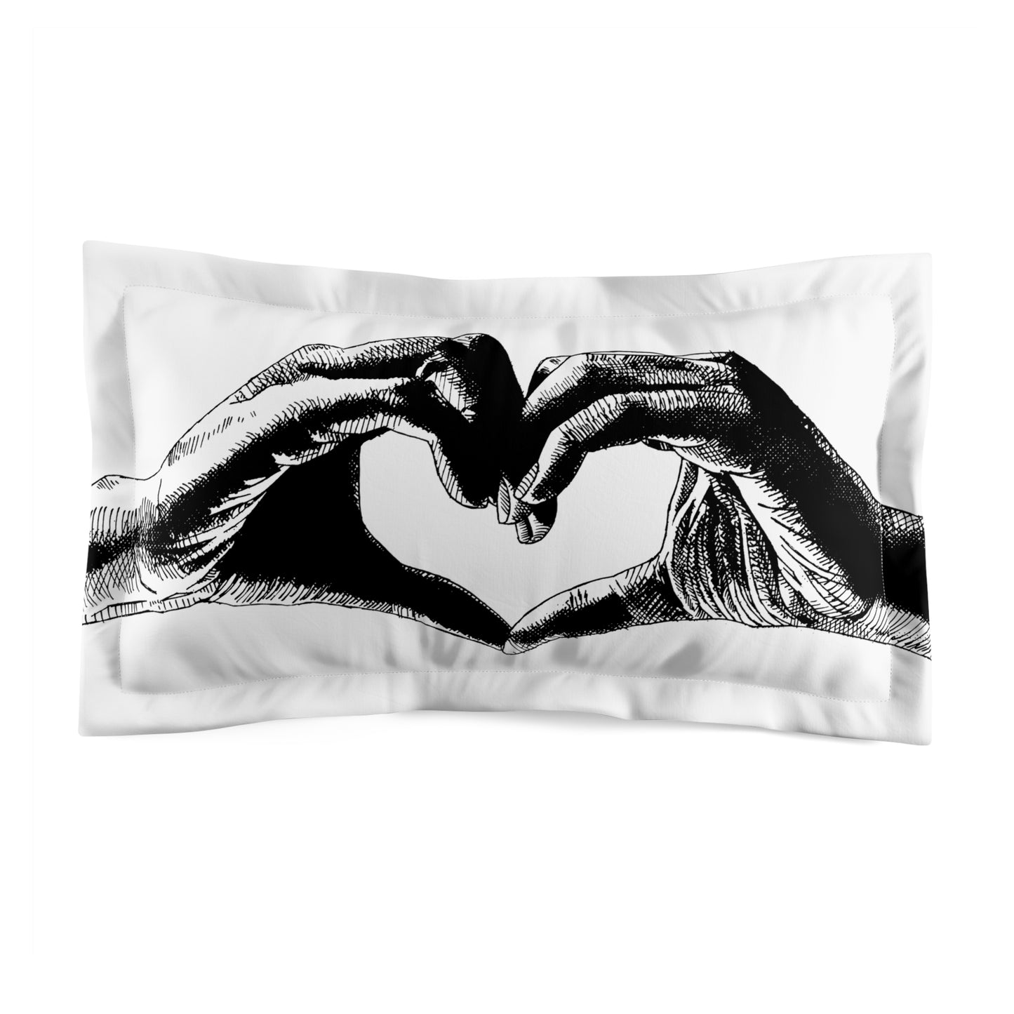 Openhearted Heart Hands Microfiber Pillow Sham