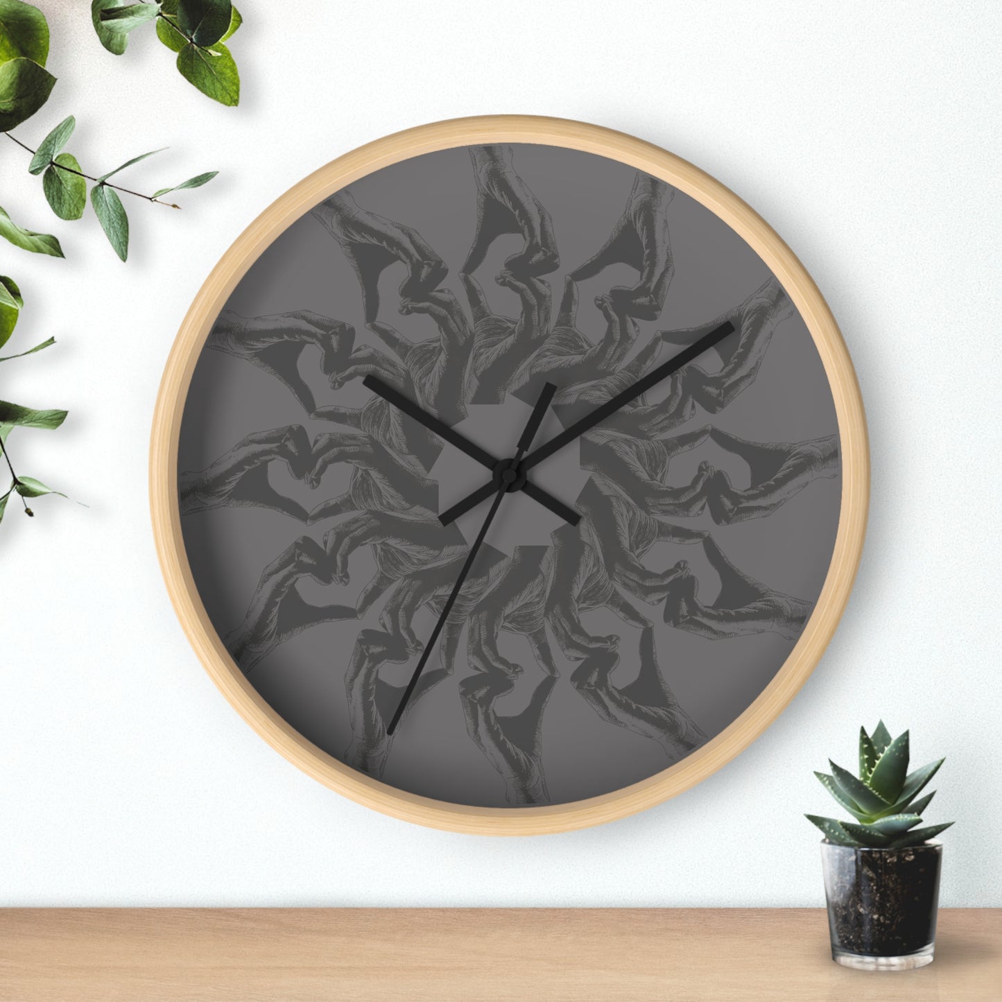 Openhearted Heart Hands Dilating Pupil Wall Clock