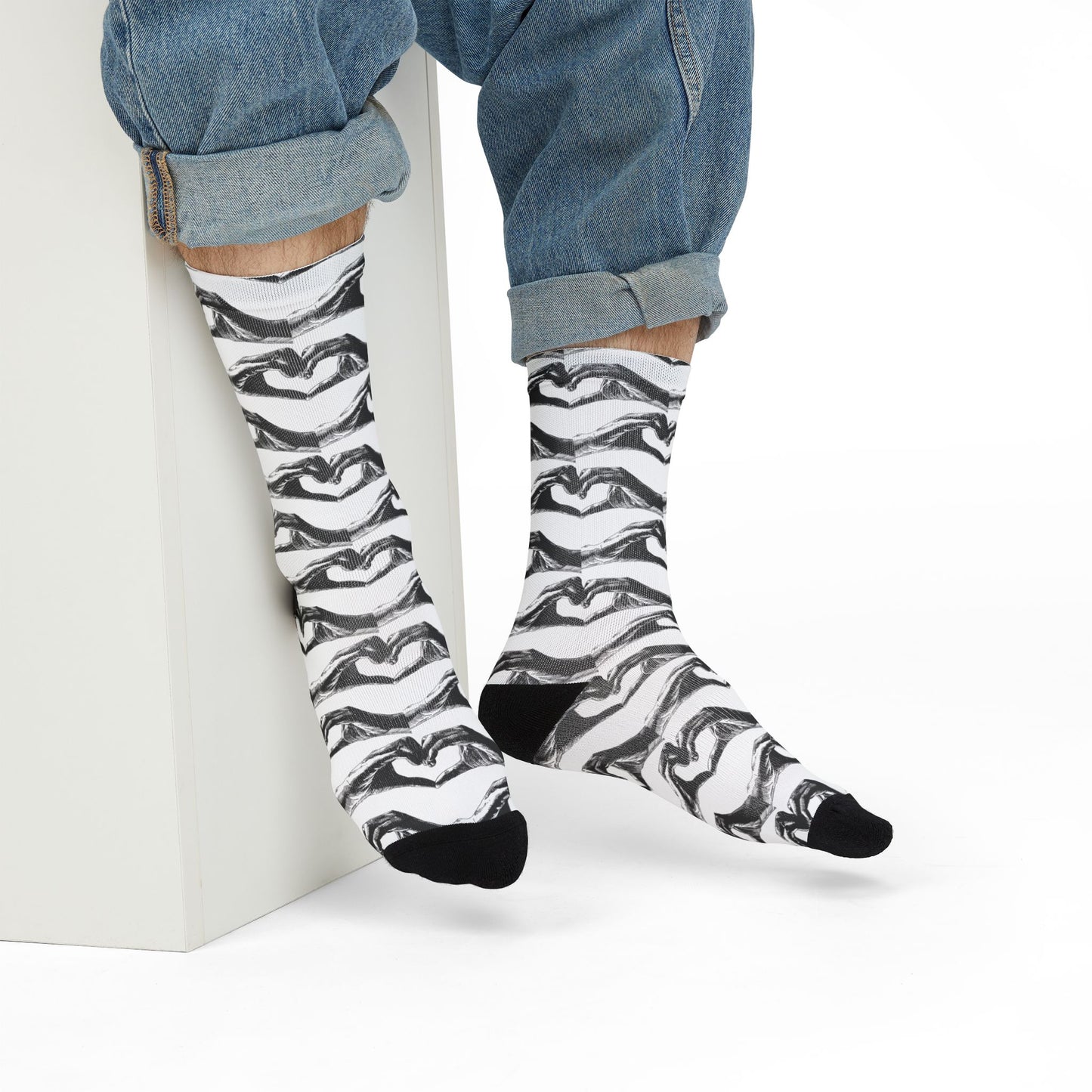 Openhearted Heart Hands Unisex Crew Socks