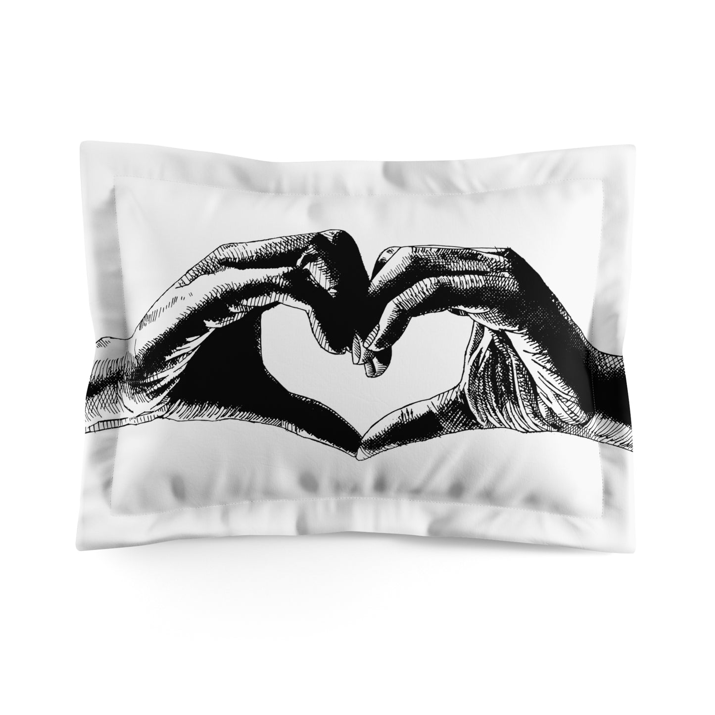 Openhearted Heart Hands Microfiber Pillow Sham