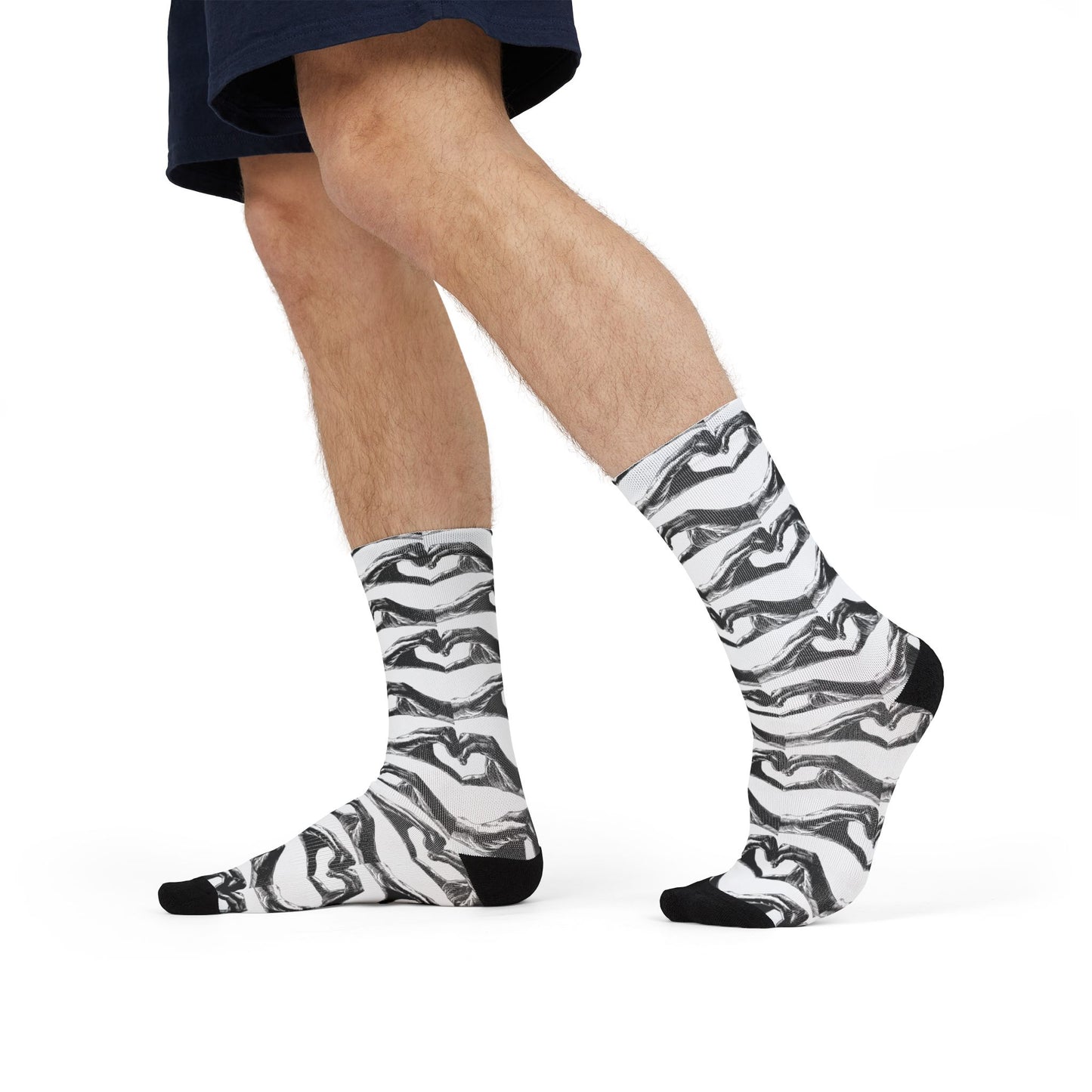 Openhearted Heart Hands Unisex Crew Socks