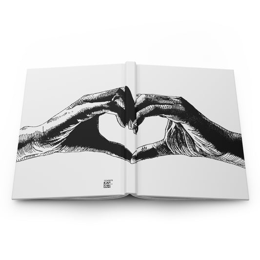 Openhearted Heart Hands Hardcover Lined Journal