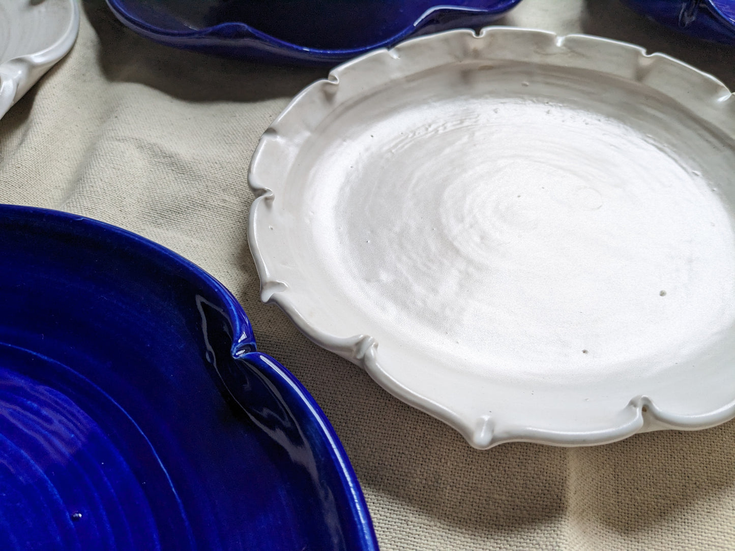 White and Blue Cobalt Lotus Stoneware Dinnerware