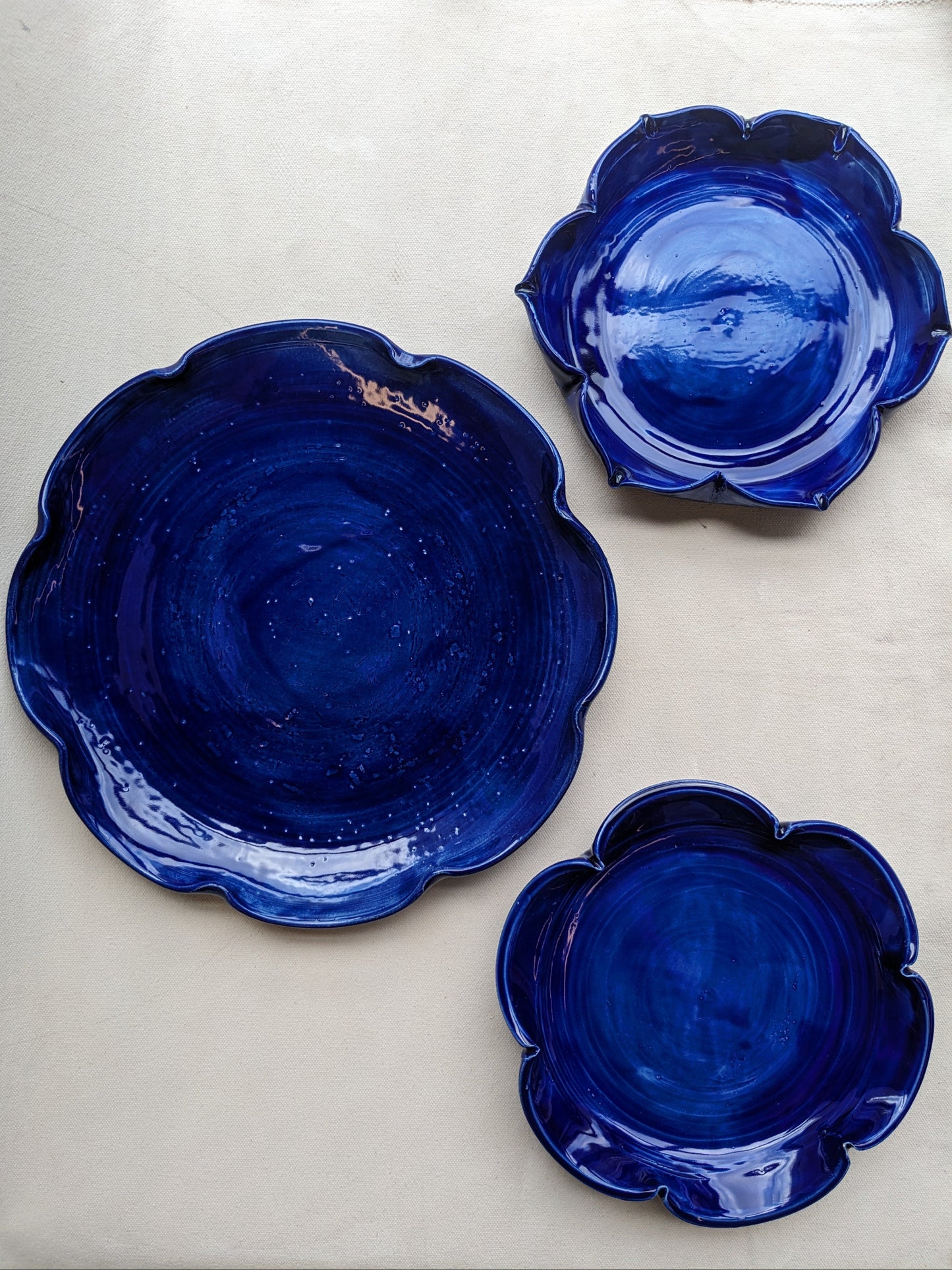 White and Blue Cobalt Lotus Stoneware Dinnerware