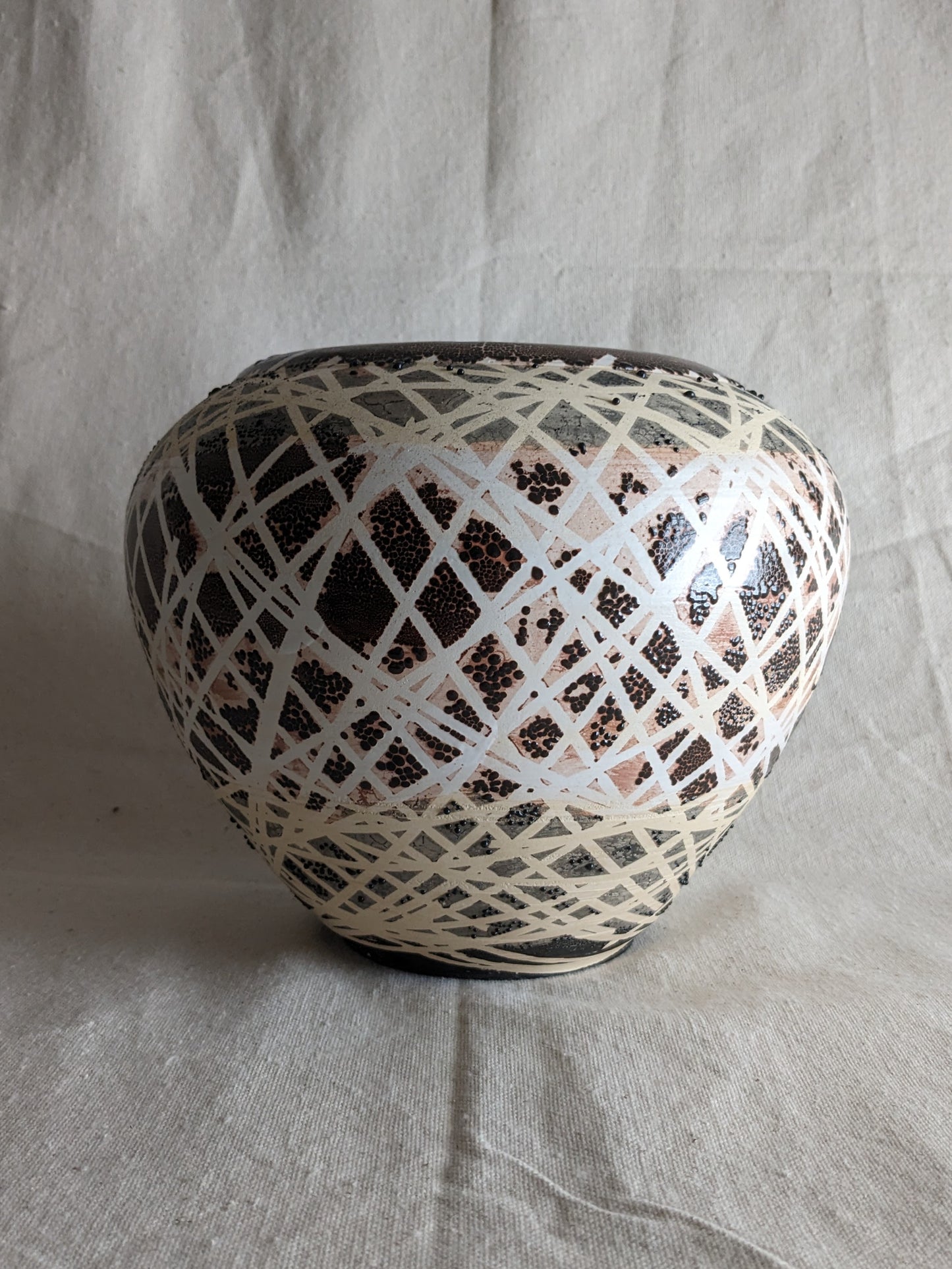 Caffeinated Spider 8" Tall Monochrome Textured Glaze Vase (in-person pickup only)