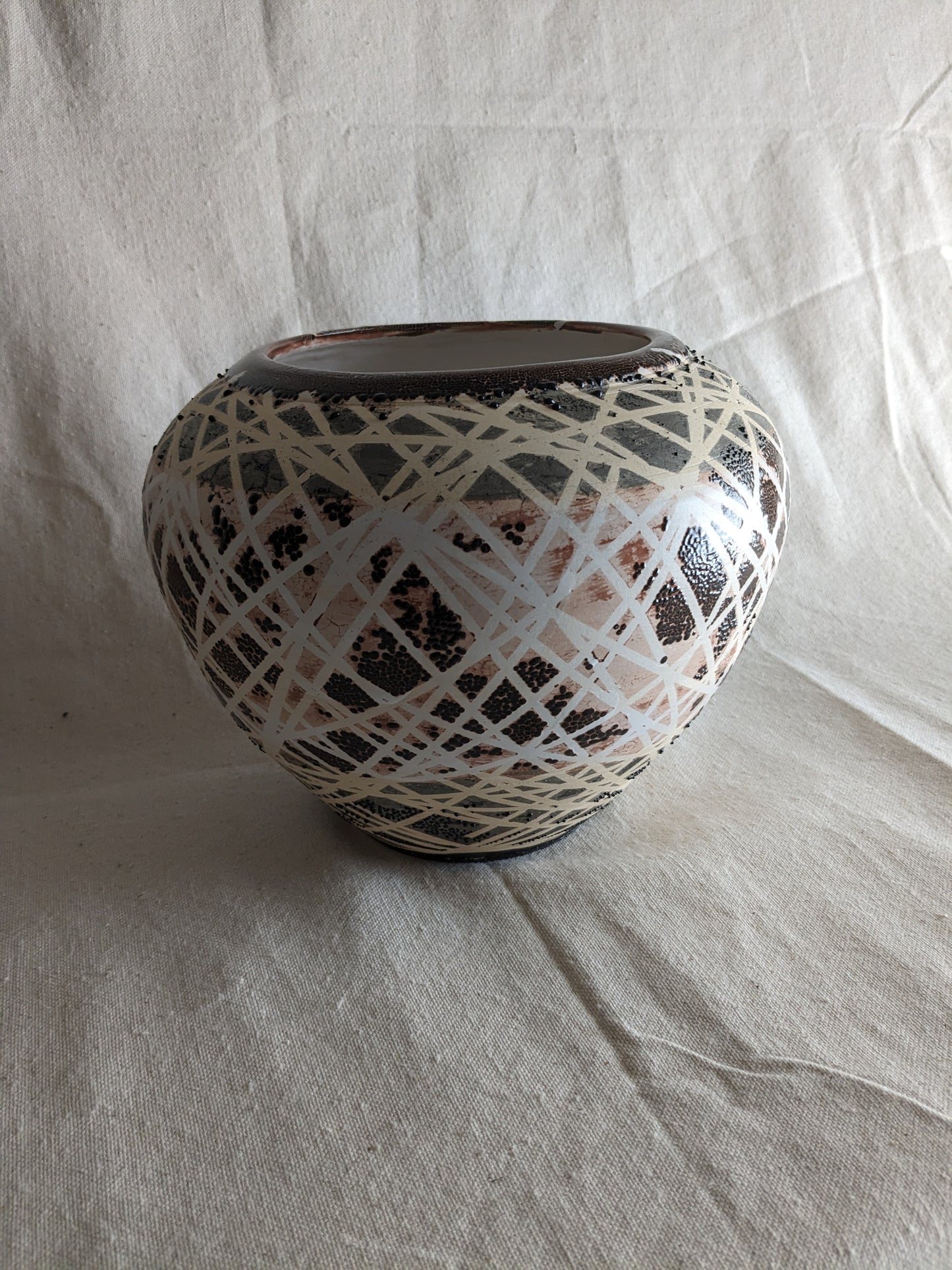 Caffeinated Spider 8" Tall Monochrome Textured Glaze Vase (in-person pickup only)