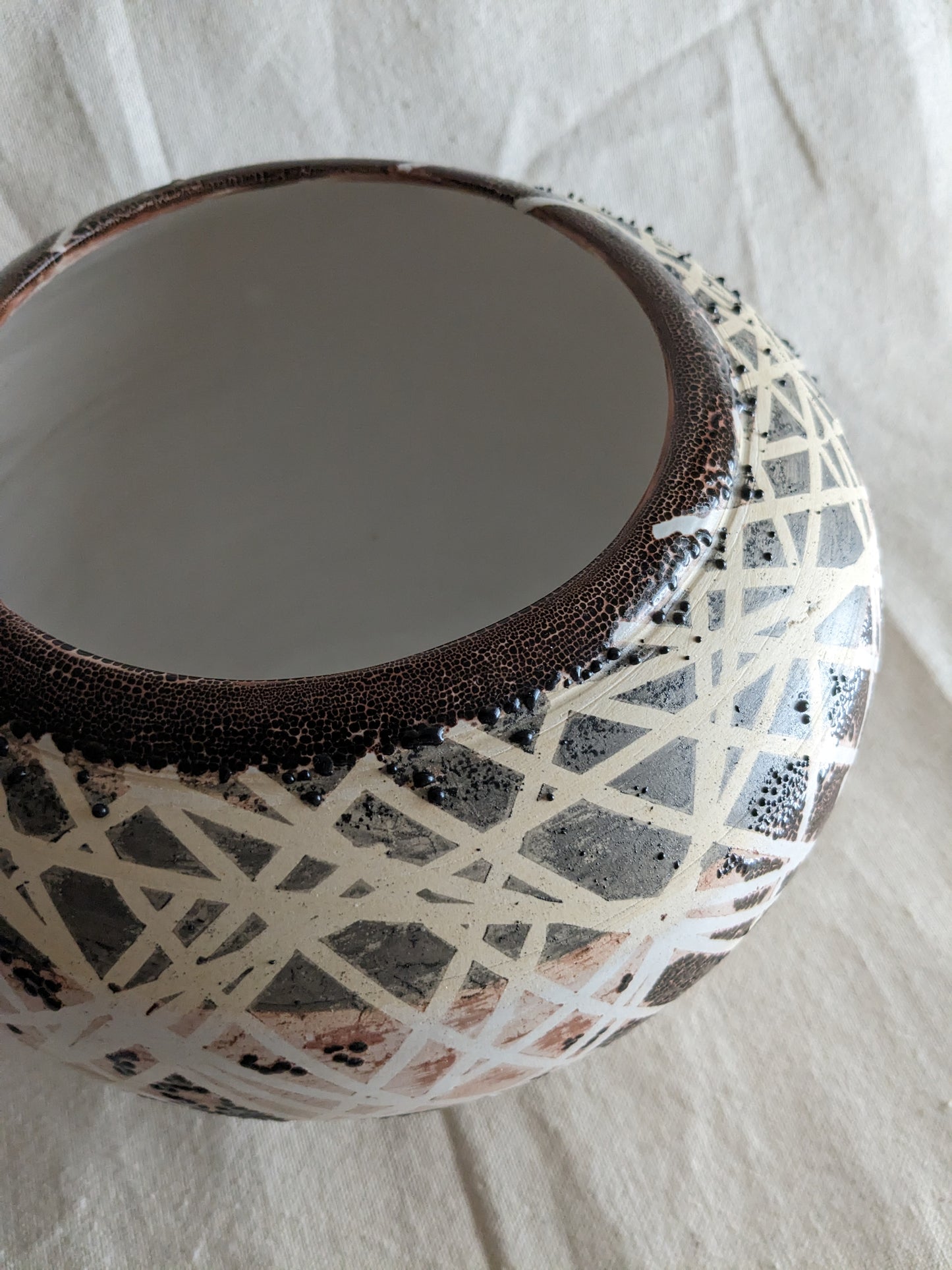 Caffeinated Spider 8" Tall Monochrome Textured Glaze Vase (in-person pickup only)