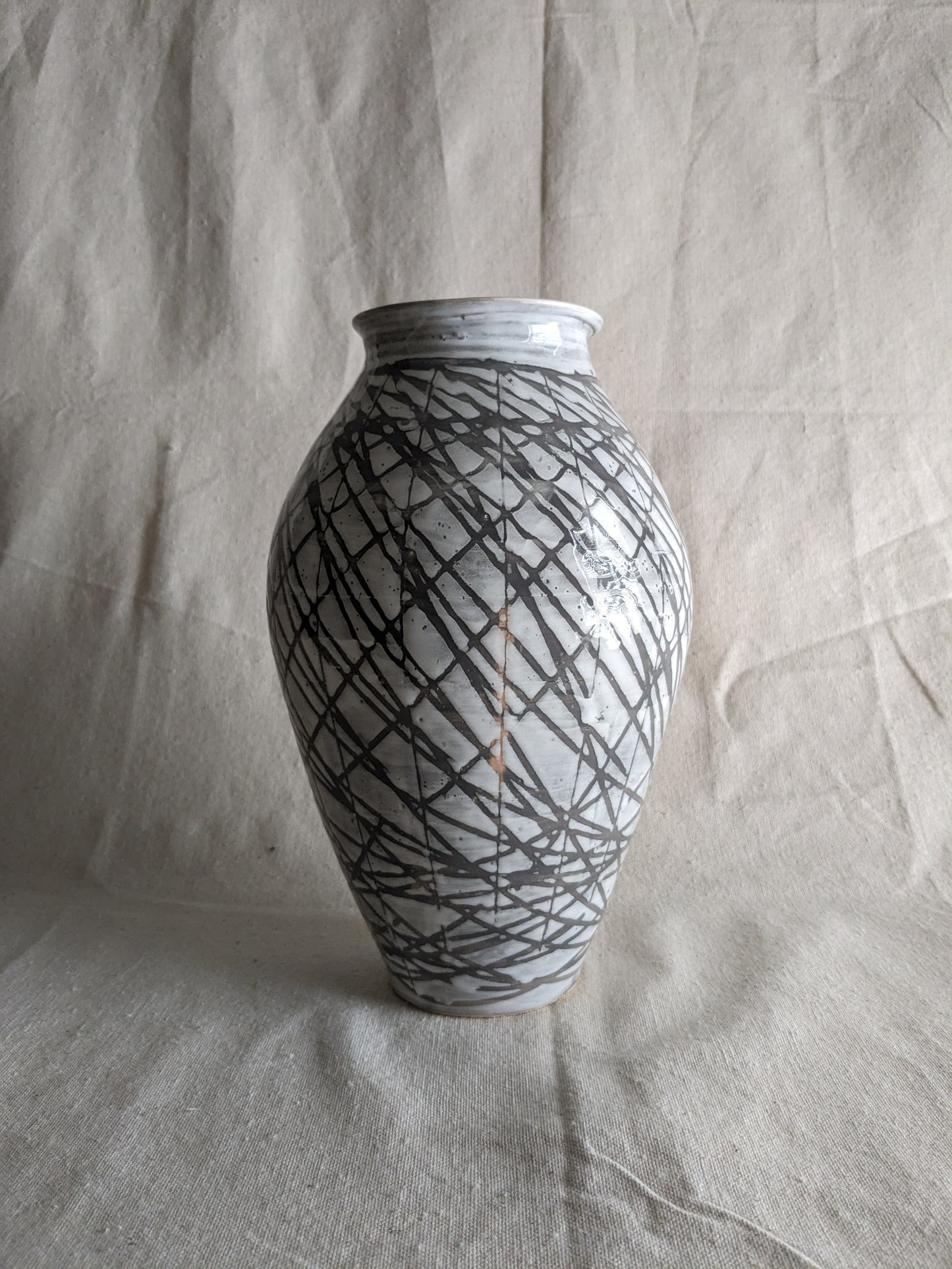 Caffeinated Spider 11" Tall Monochrome Statement Vase