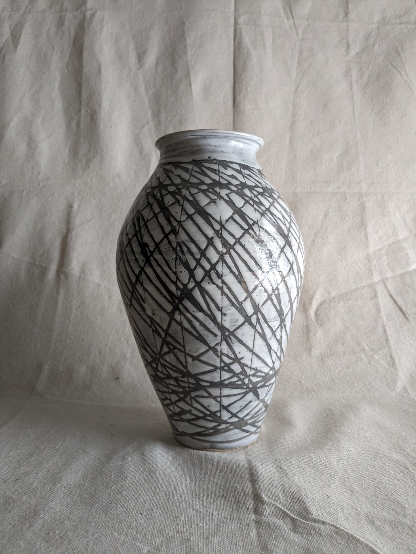 Caffeinated Spider 11" Tall Monochrome Statement Vase