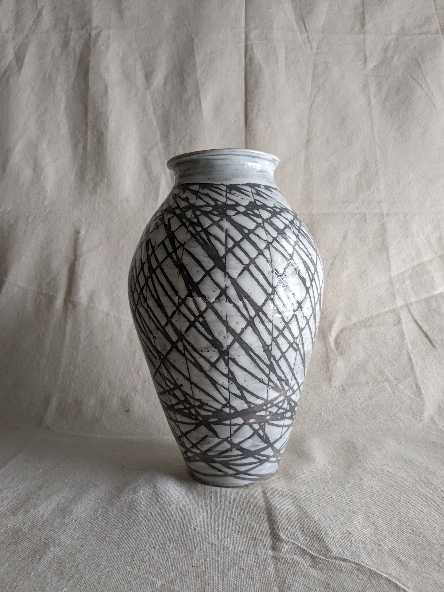 Caffeinated Spider 11" Tall Monochrome Statement Vase