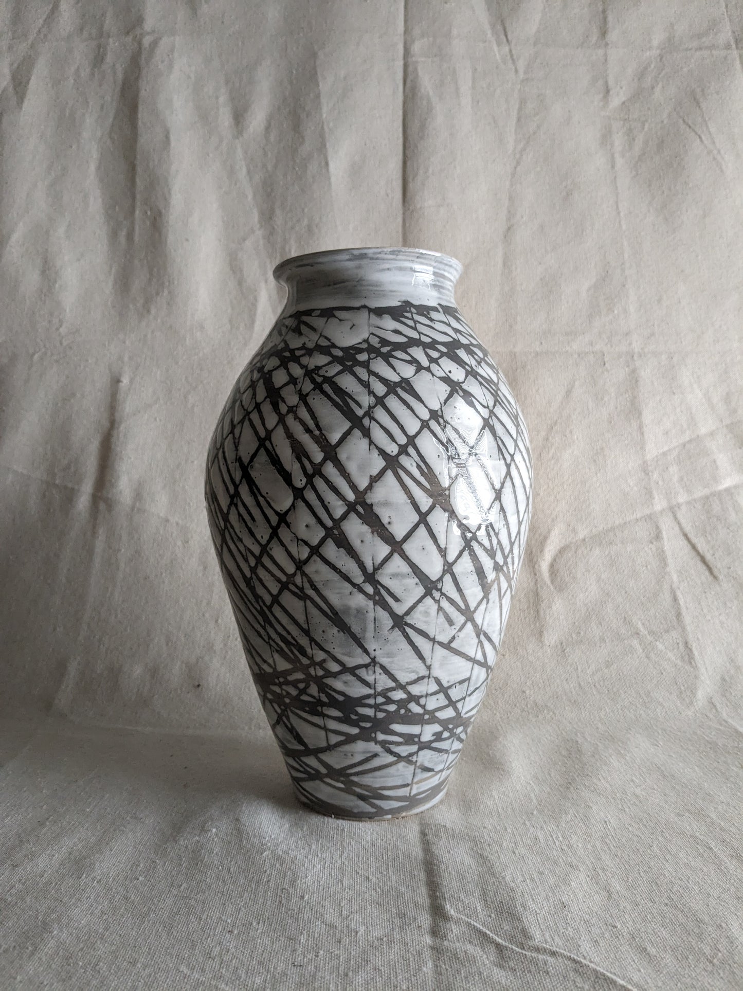 Caffeinated Spider 11" Tall Monochrome Statement Vase