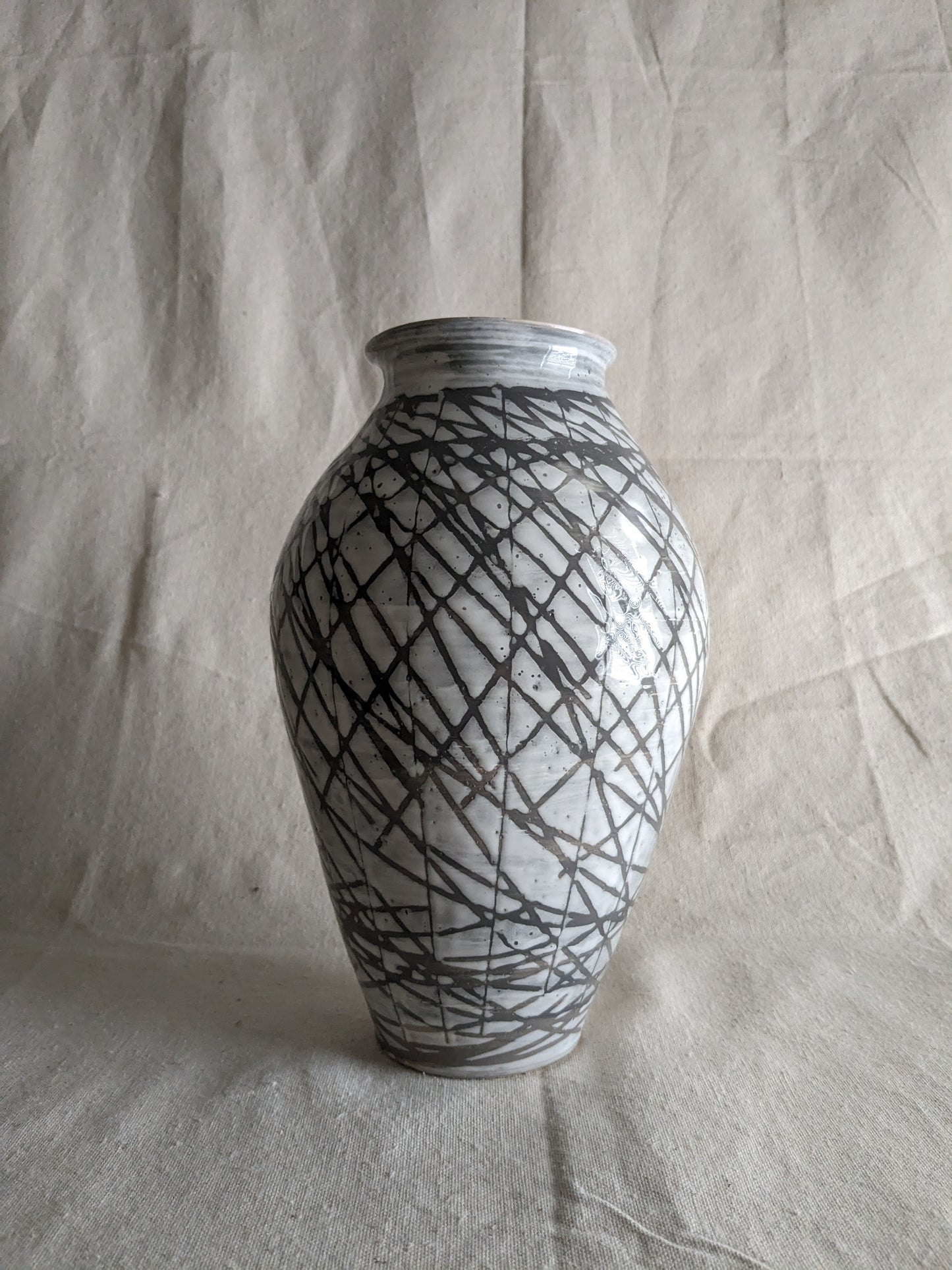 Caffeinated Spider 11" Tall Monochrome Statement Vase