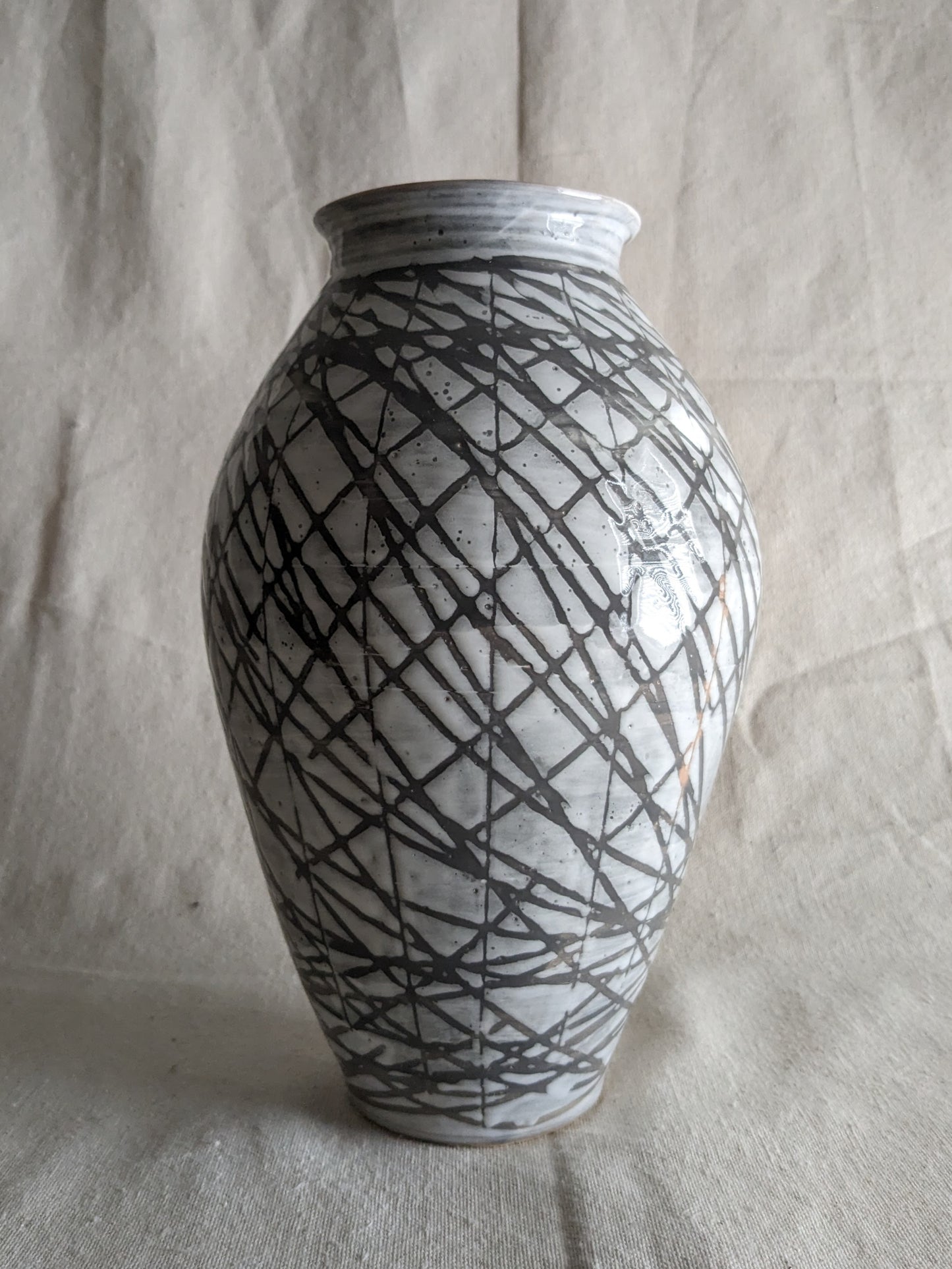 Caffeinated Spider 11" Tall Monochrome Statement Vase