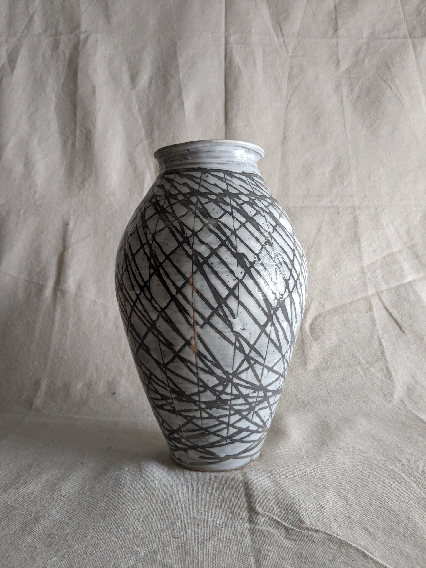 Caffeinated Spider 11" Tall Monochrome Statement Vase