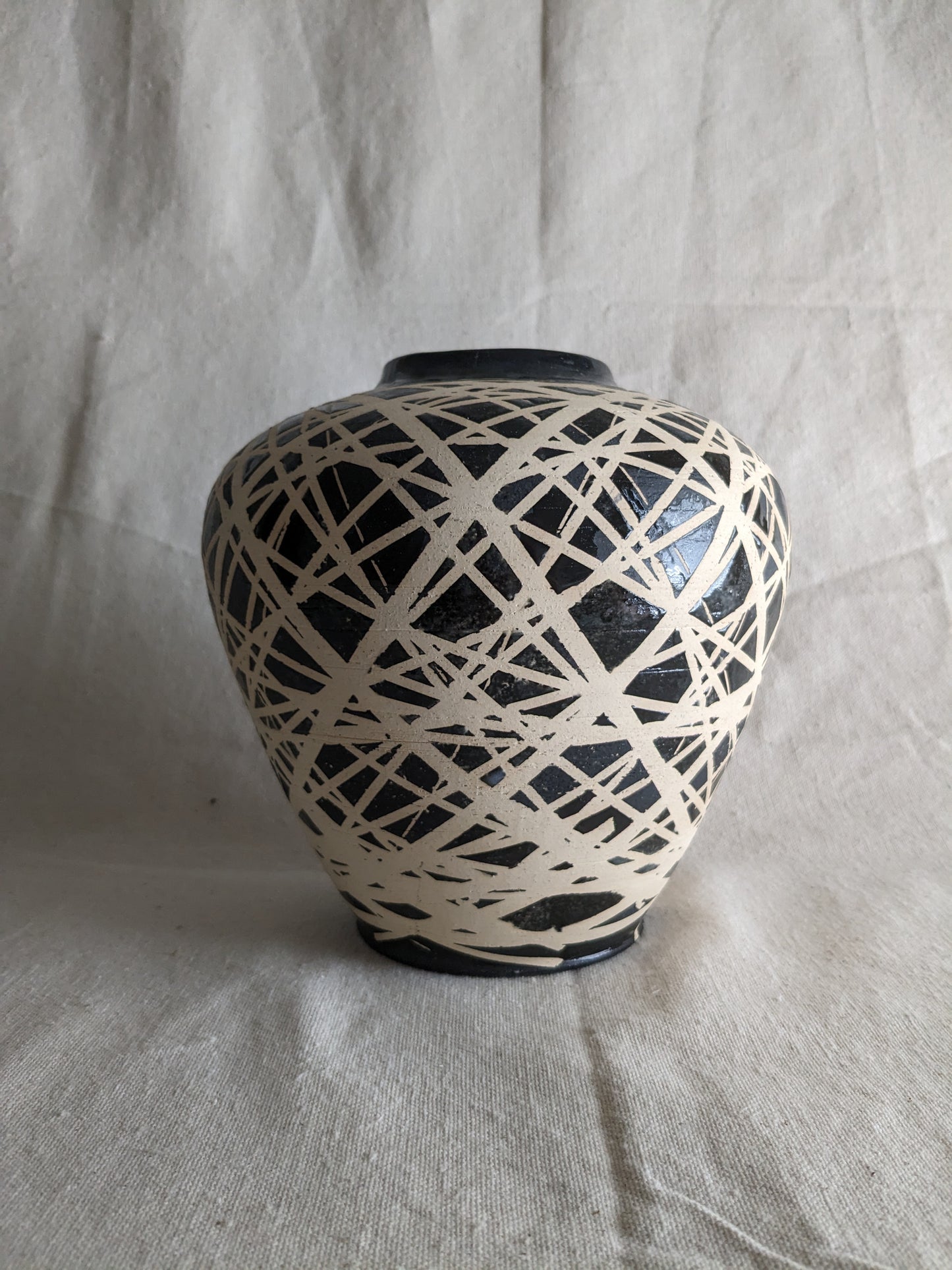 Caffeinated Spider 8" Tall Monochrome Vase (in-person pickup only)