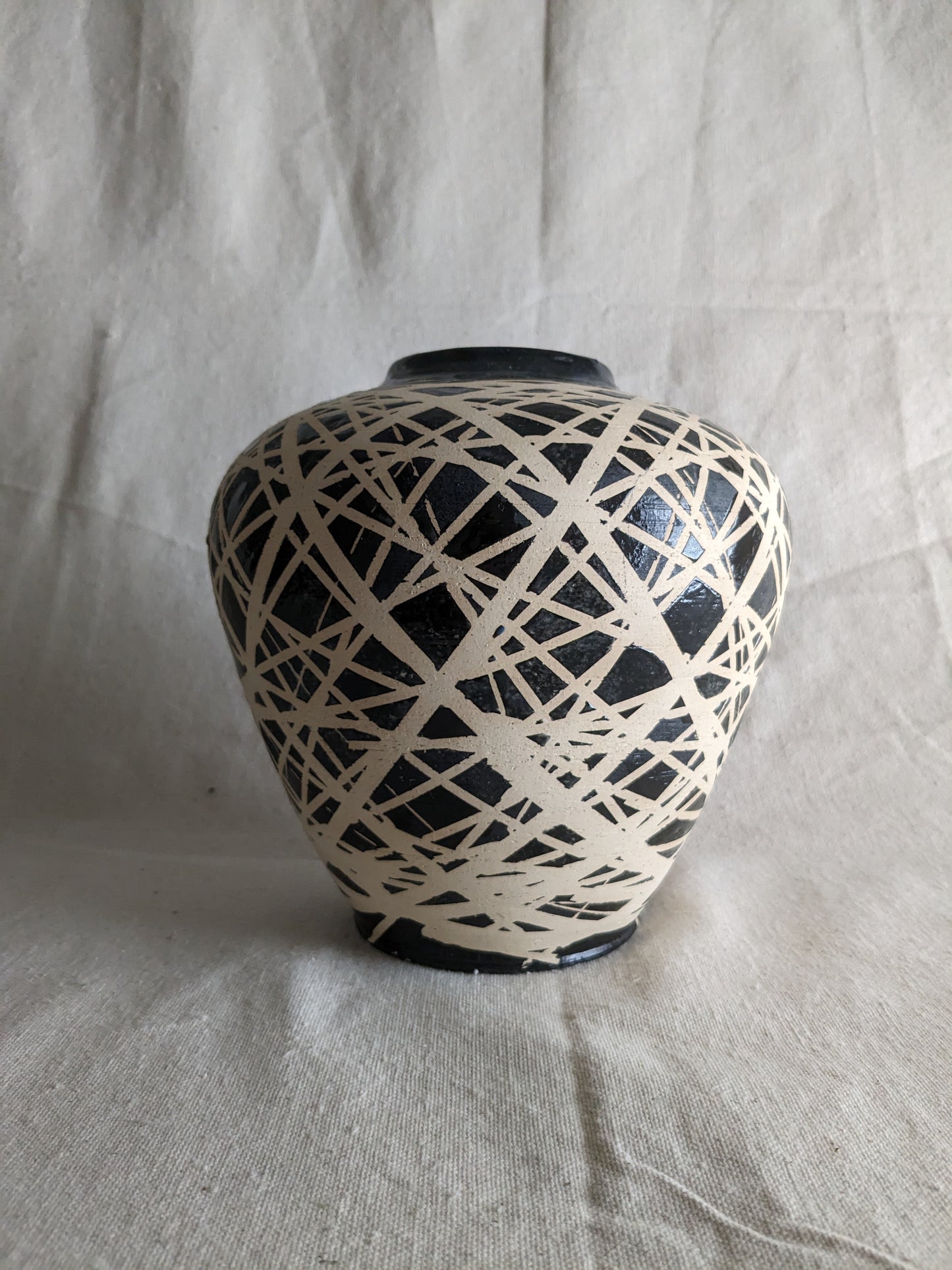 Caffeinated Spider 8" Tall Monochrome Vase (in-person pickup only)