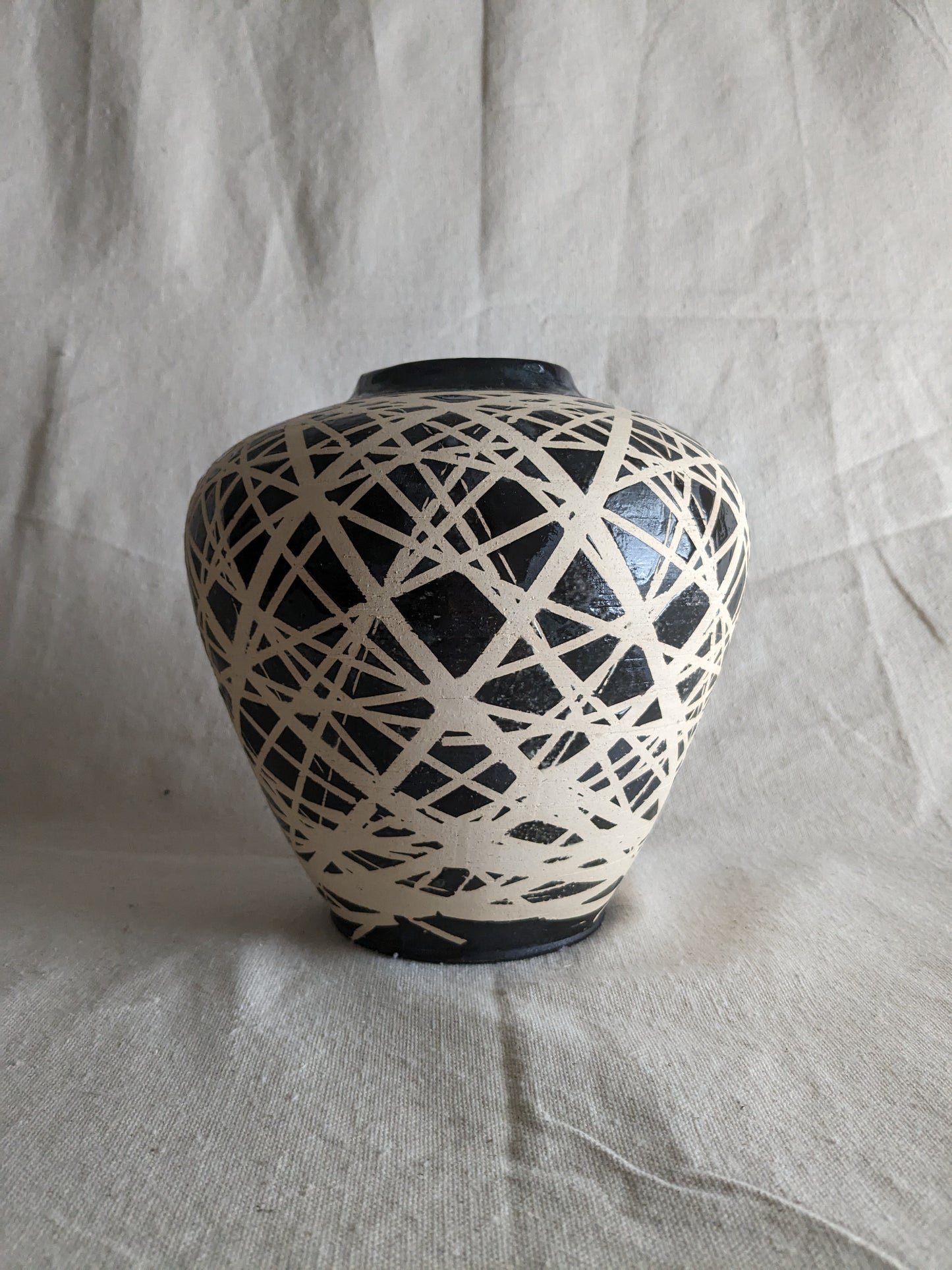 Caffeinated Spider 8" Tall Monochrome Vase (in-person pickup only)