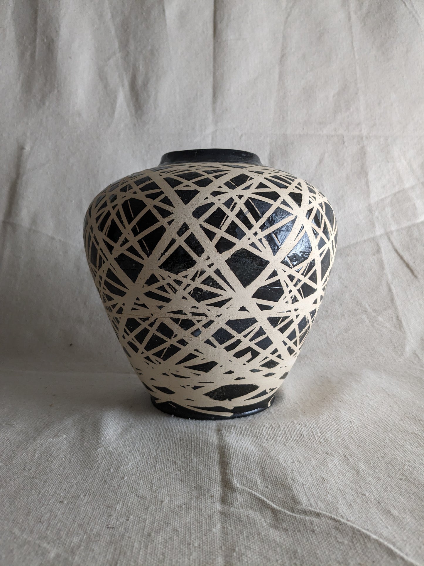 Caffeinated Spider 8" Tall Monochrome Vase (in-person pickup only)