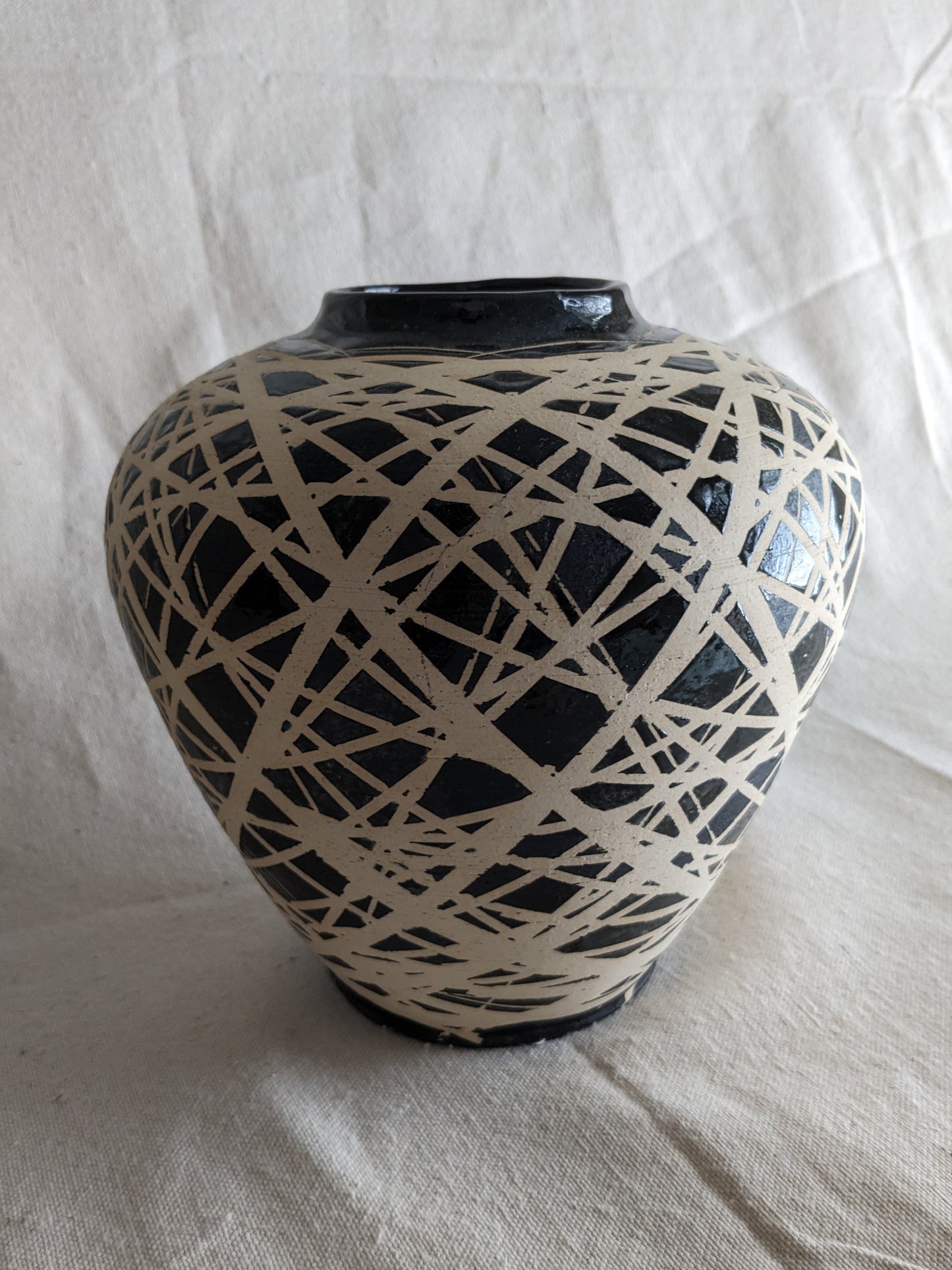 Caffeinated Spider 8" Tall Monochrome Vase (in-person pickup only)