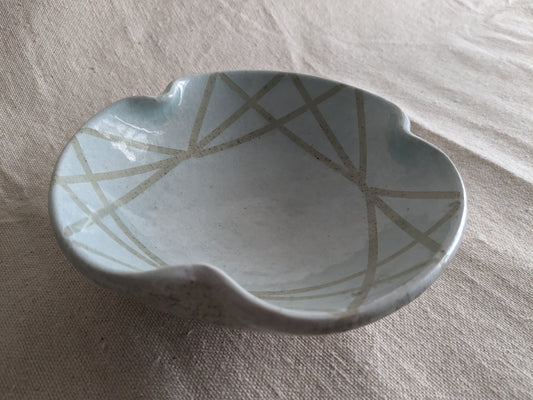 Caffeinated Spider × Emergent Lotus 6" Diameter Opaque Aqua Celadon and Vanilla Bean Stoneware Bowl (in-person pickup only)