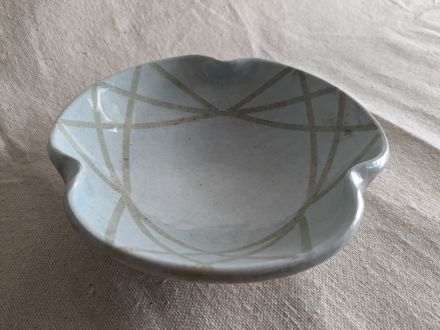 Caffeinated Spider × Emergent Lotus 6" Diameter Opaque Aqua Celadon and Vanilla Bean Stoneware Bowl (in-person pickup only)