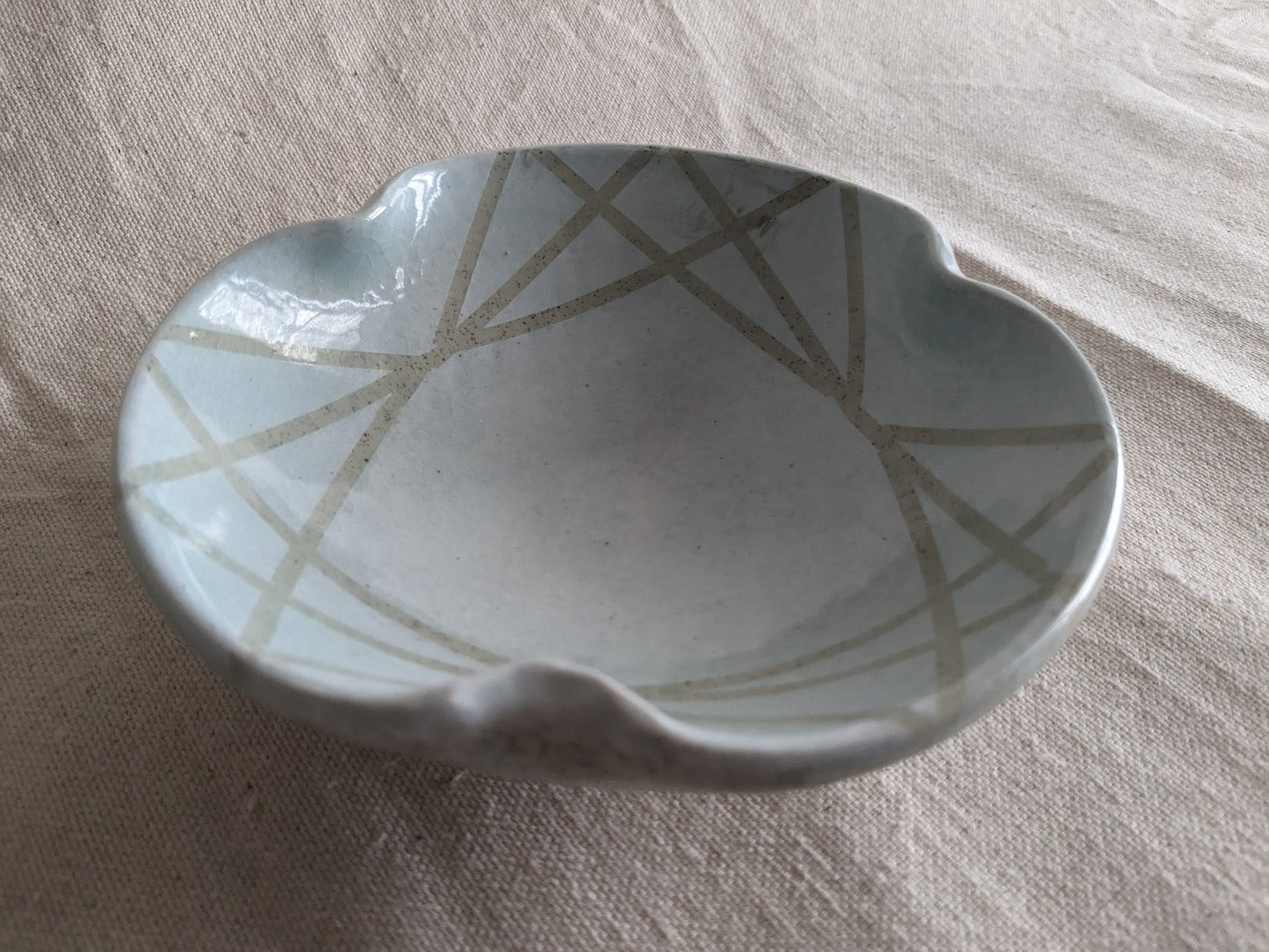 Caffeinated Spider × Emergent Lotus 6" Diameter Opaque Aqua Celadon and Vanilla Bean Stoneware Bowl (in-person pickup only)