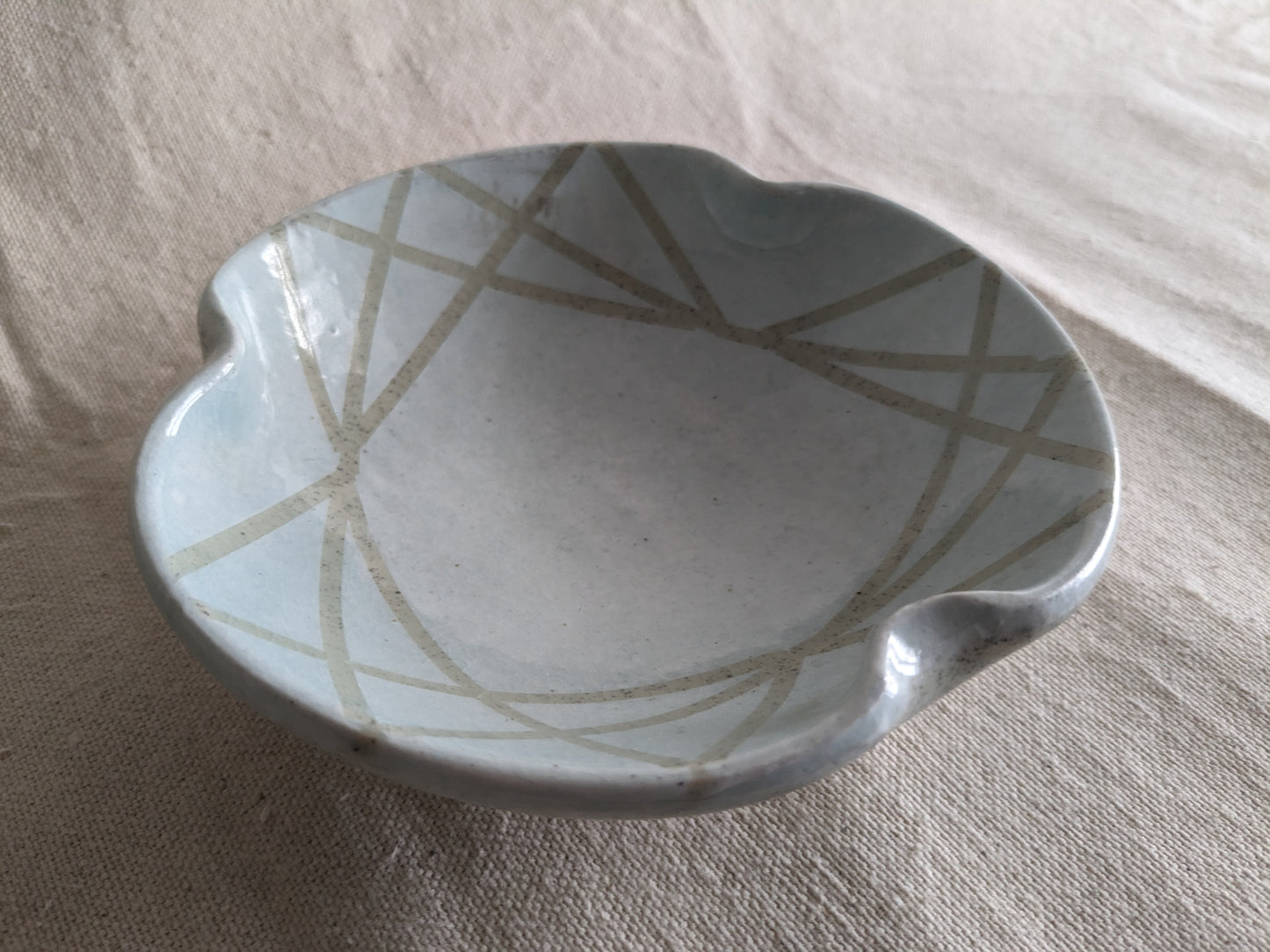 Caffeinated Spider × Emergent Lotus 6" Diameter Opaque Aqua Celadon and Vanilla Bean Stoneware Bowl (in-person pickup only)