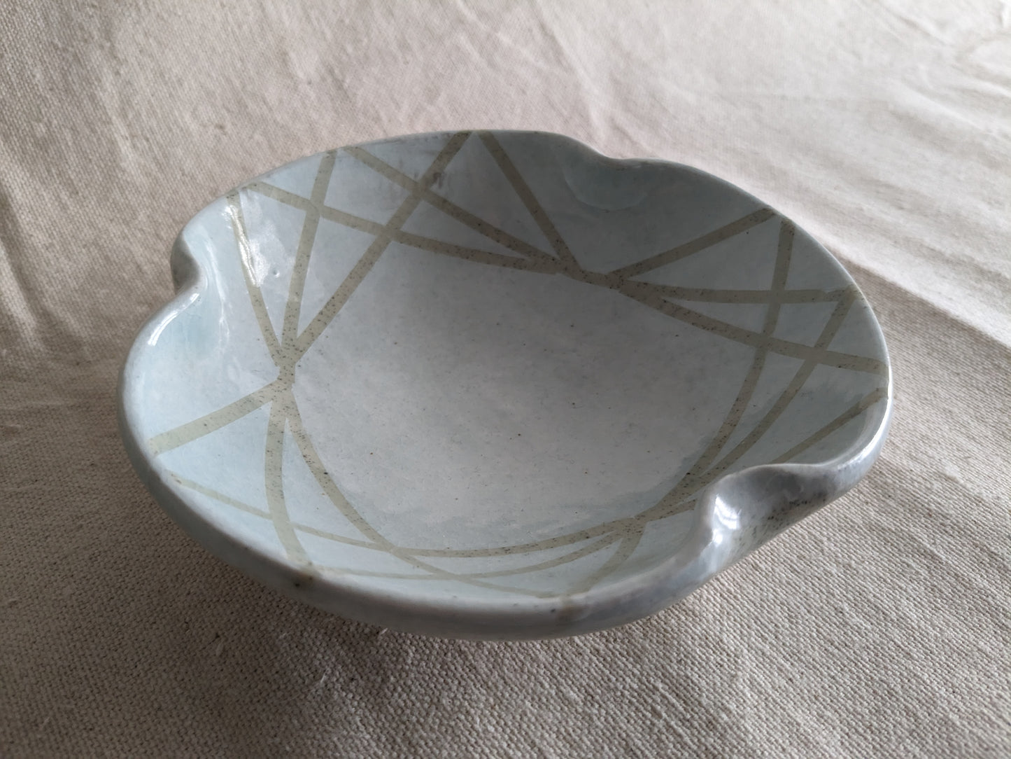 Caffeinated Spider × Emergent Lotus 6" Diameter Opaque Aqua Celadon and Vanilla Bean Stoneware Bowl (in-person pickup only)