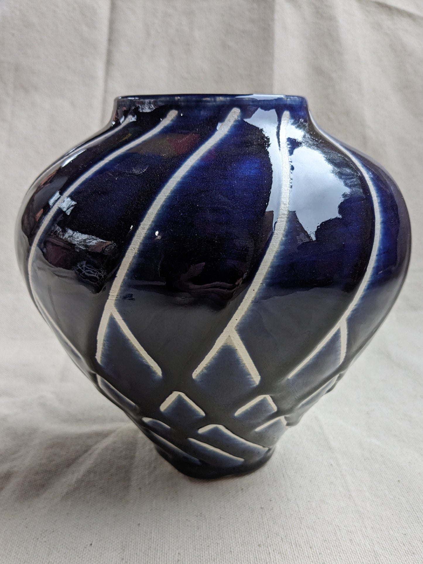 Caffeinated Spider 8" Tall Cobalt Vase (in-person pickup only)