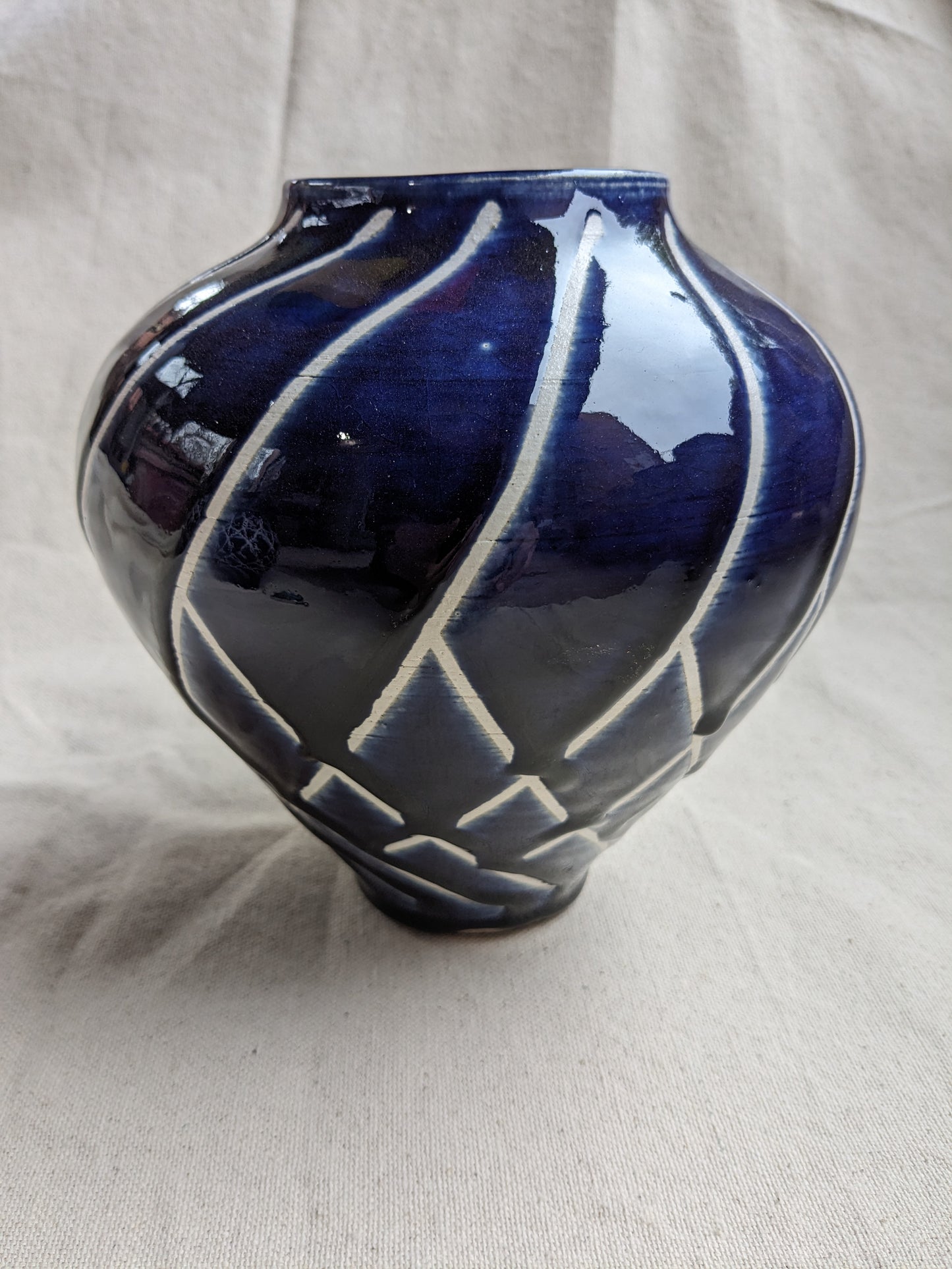 Caffeinated Spider 8" Tall Cobalt Vase (in-person pickup only)