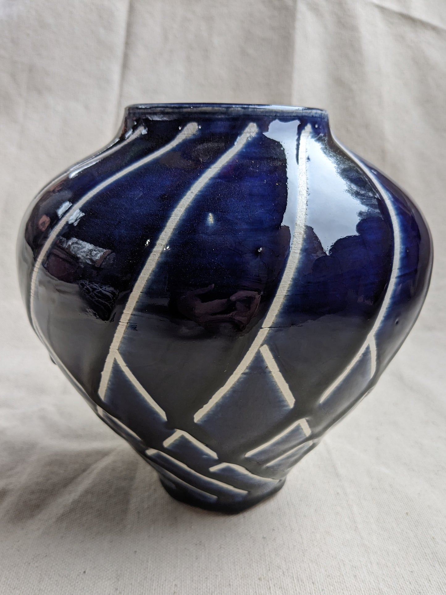 Caffeinated Spider 8" Tall Cobalt Vase (in-person pickup only)