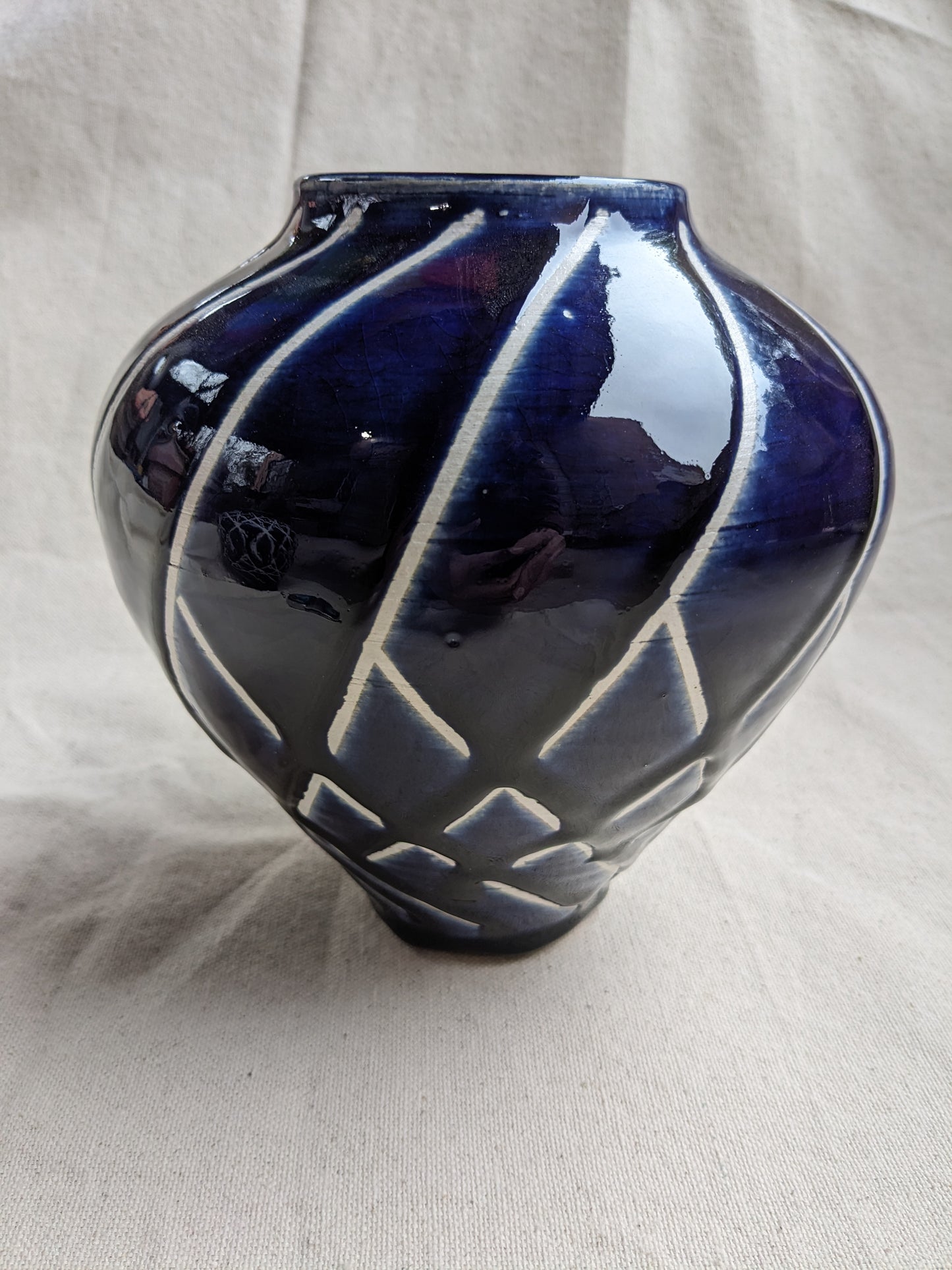 Caffeinated Spider 8" Tall Cobalt Vase (in-person pickup only)