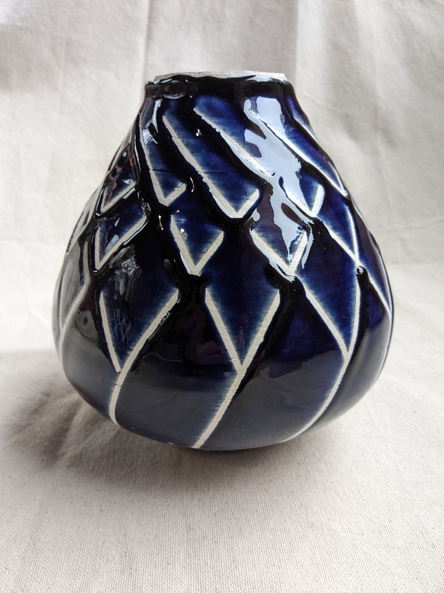 Caffeinated Spider 8" Tall Cobalt Vase (in-person pickup only)