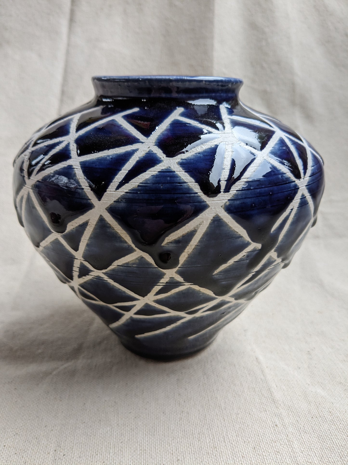 Caffeinated Spider 7" Tall Cobalt Vase (in-person pickup only)