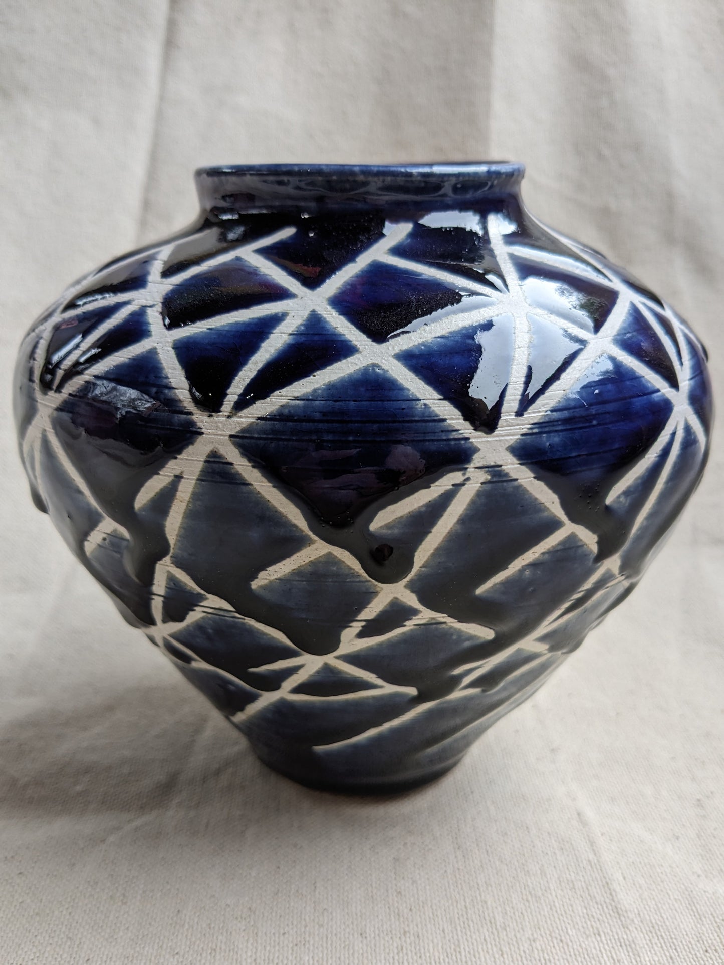 Caffeinated Spider 7" Tall Cobalt Vase (in-person pickup only)