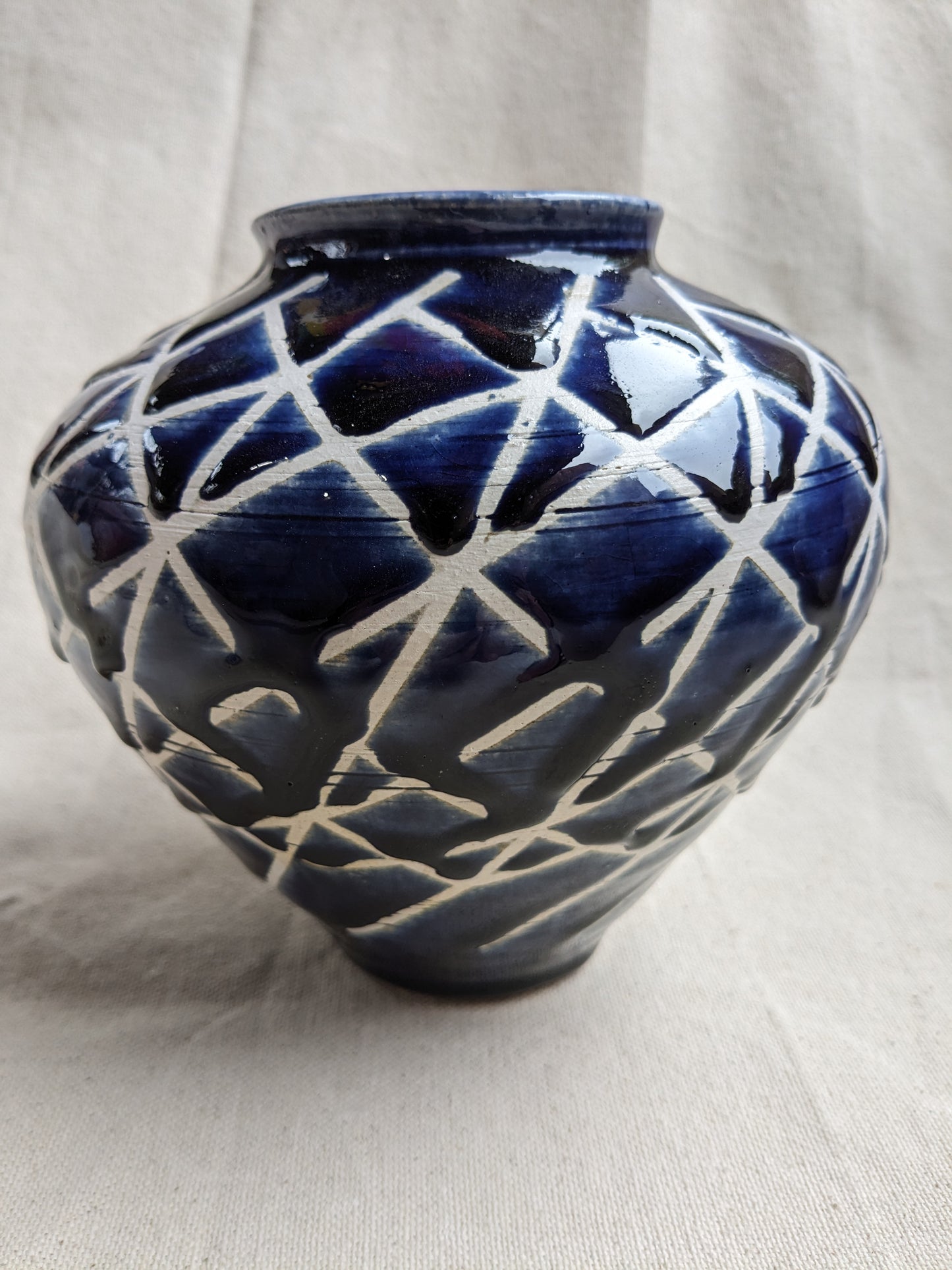 Caffeinated Spider 7" Tall Cobalt Vase (in-person pickup only)