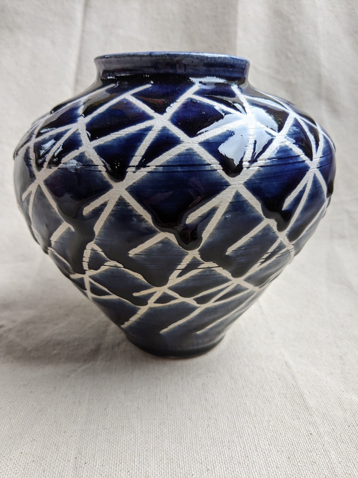 Caffeinated Spider 7" Tall Cobalt Vase (in-person pickup only)